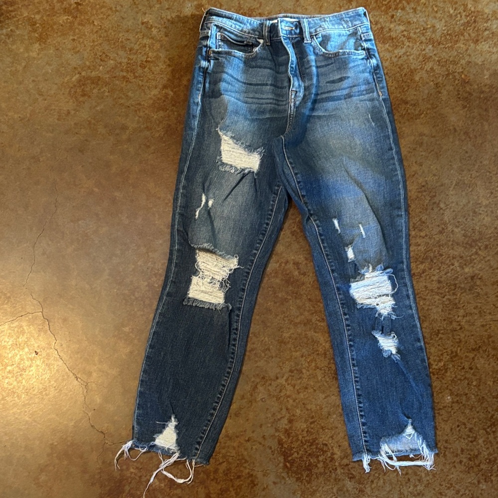 Willow and Root Distressed Straight Leg Jeans size 27